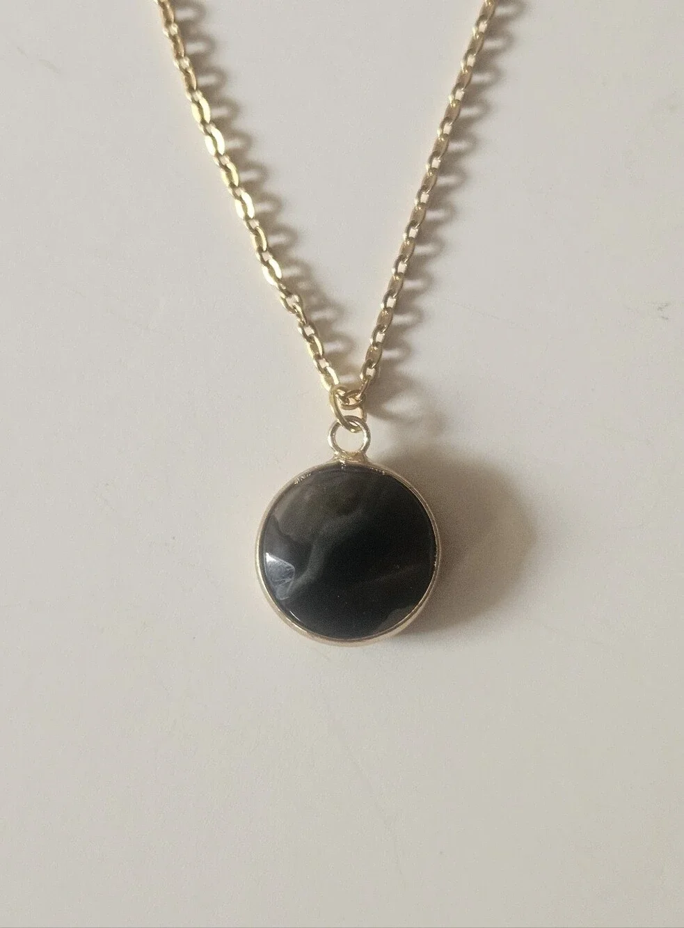 Obsidian Stone Gold-Plated Necklace